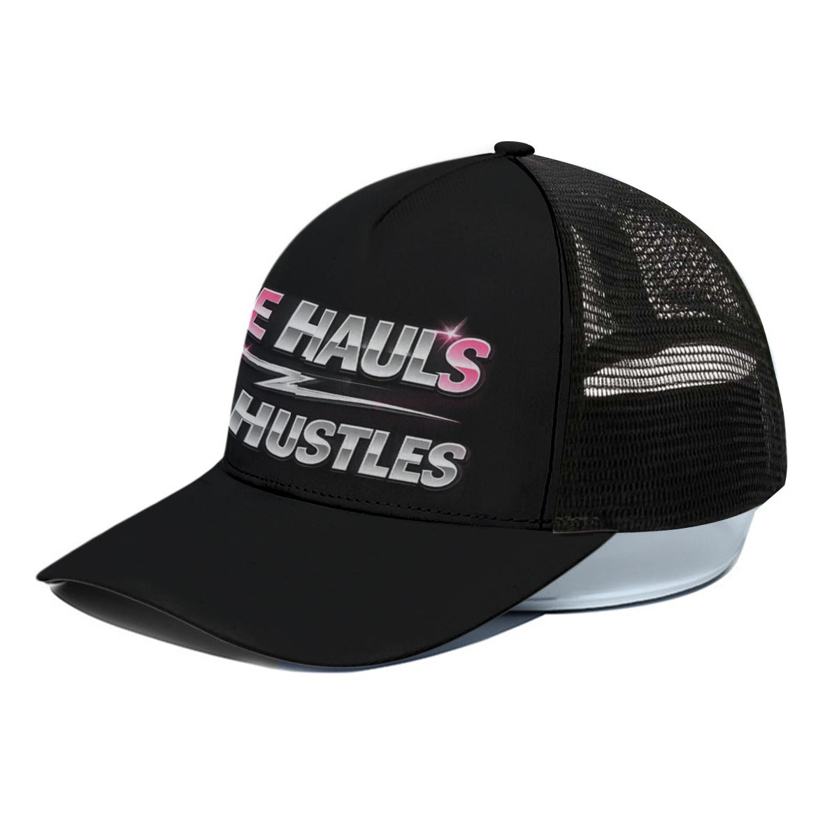 Unisex Trucker Hat With Black Half-mesh