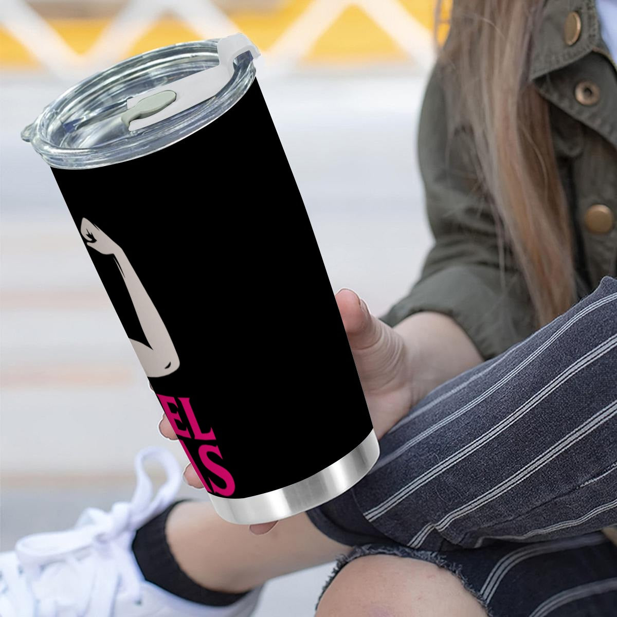 Diesel Divas Insulated Travel Tumbler Custom 20OZ Tumbler With Sliding Lid For The USA