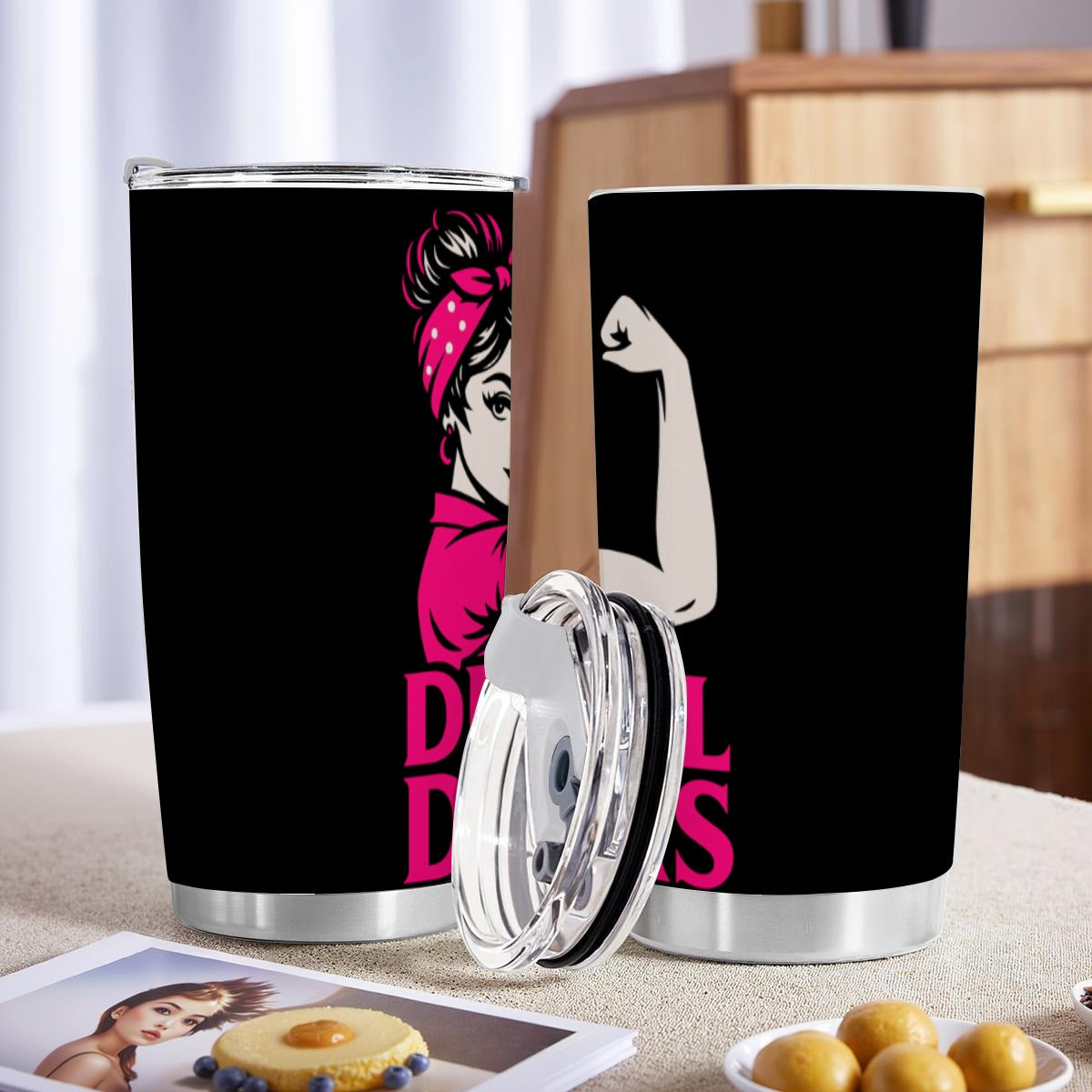 Diesel Divas Insulated Travel Tumbler Custom 20OZ Tumbler With Sliding Lid For The USA