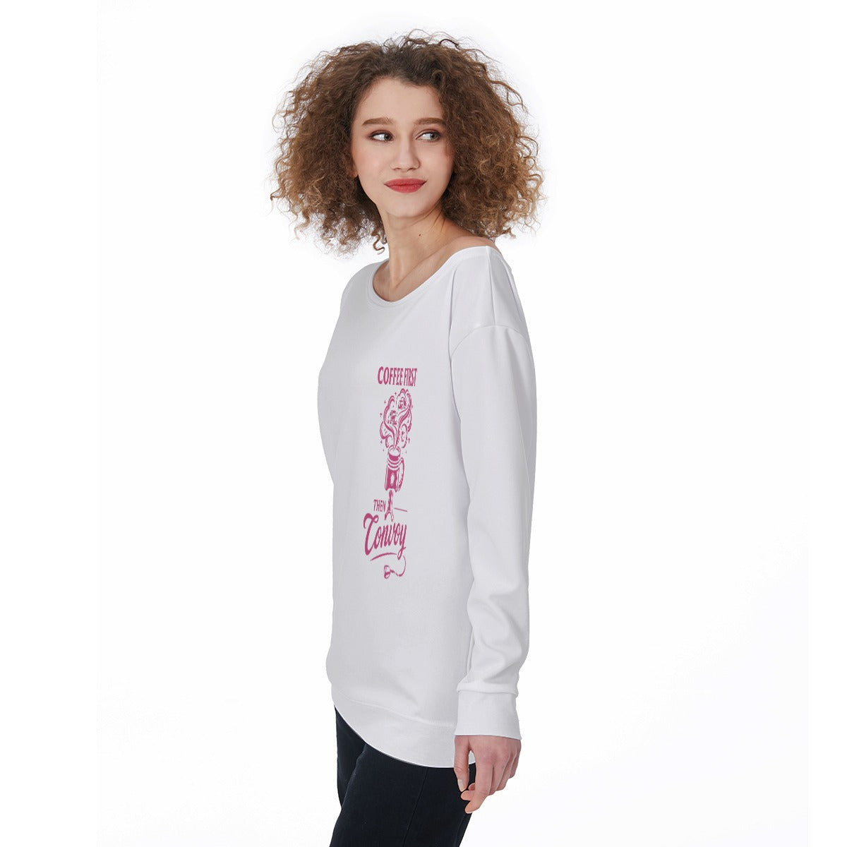 All-Over Print Women's Off-Shoulder Sweatshirt