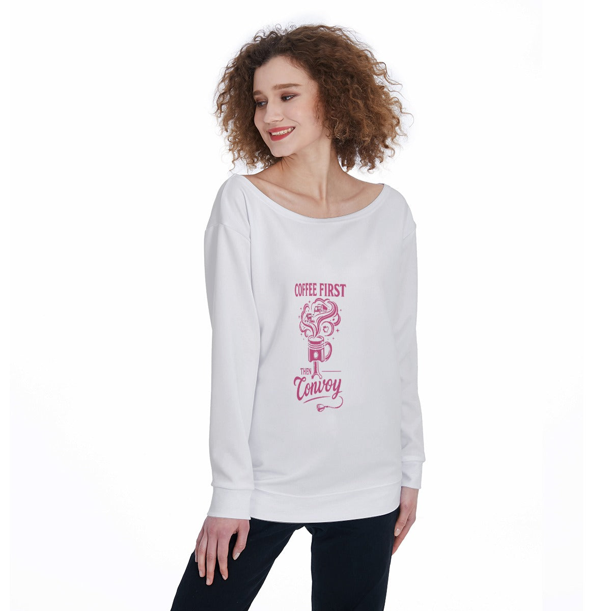 All-Over Print Women's Off-Shoulder Sweatshirt