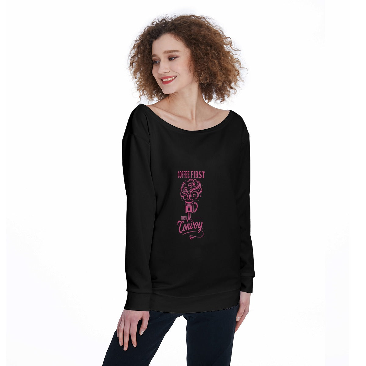 All-Over Print Women's Off-Shoulder Sweatshirt